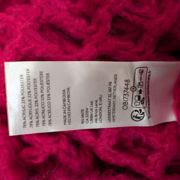 NWT urban Outfitters hot pink open-knit pullover sweater Size s - Picture 7 of 8